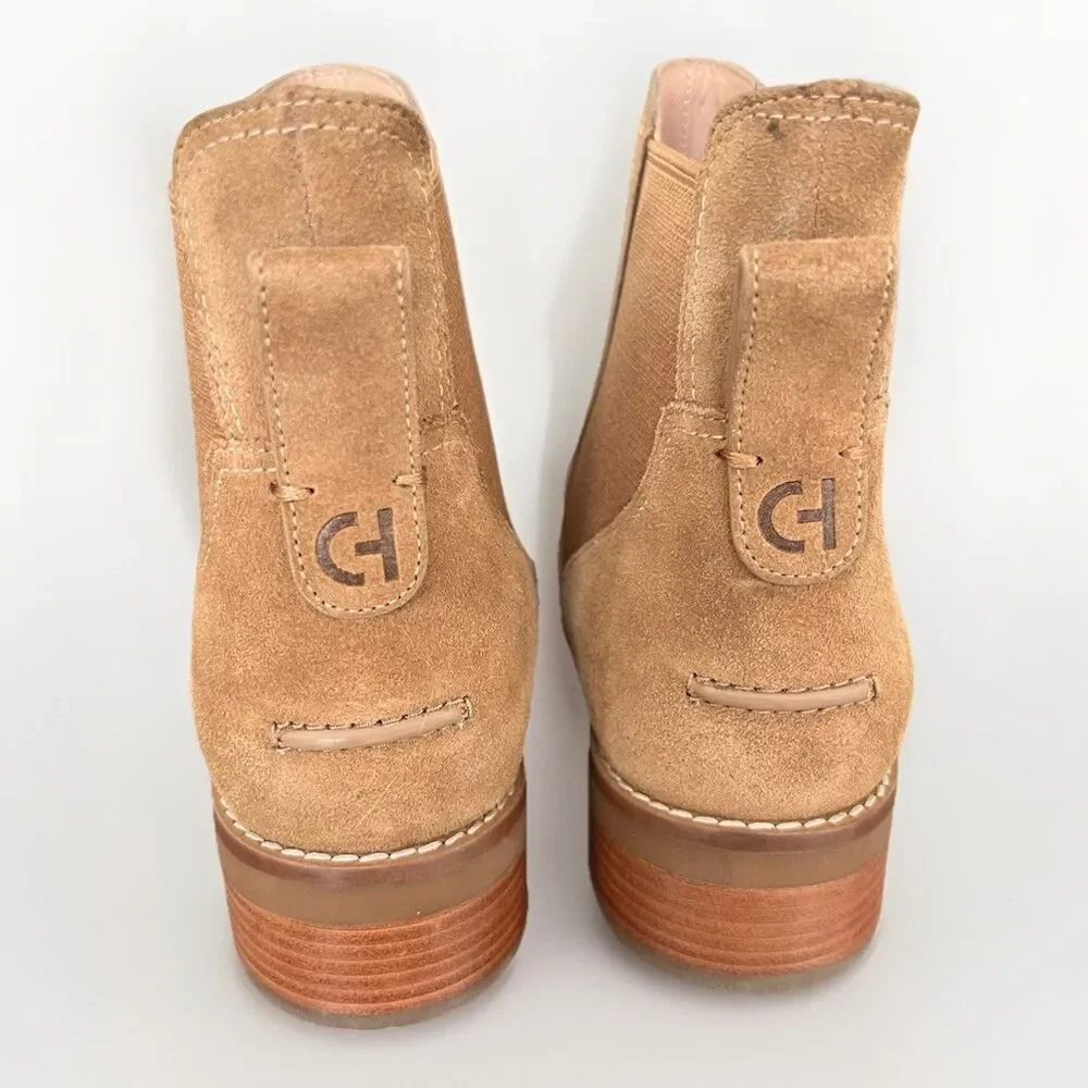 Cole Haan Rebecca Chelsea‎ Boots Golden Toffee Suede Women’s 6.5 B